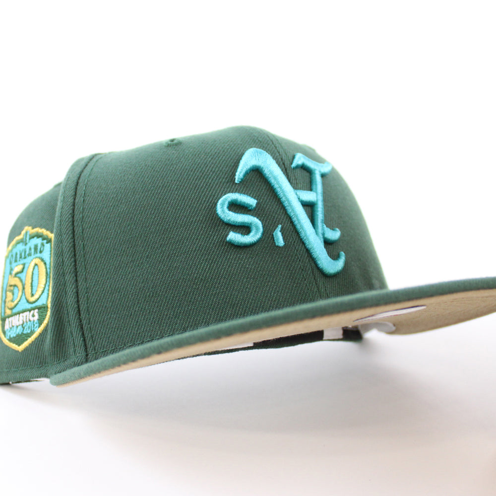 NEW ERA WORLD CLASS OAKLAND A'S FITTED HAT (STONE GREY/DARK GREEN) – So  Fresh Clothing