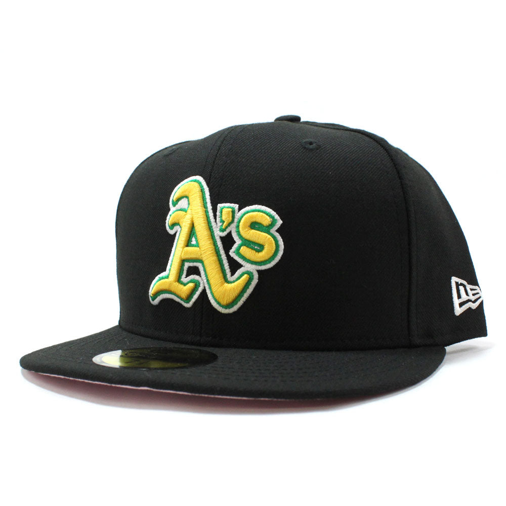 Oakland Athletics New Era 59Fifty Fitted Hat (BLACK Pink Under Brim)