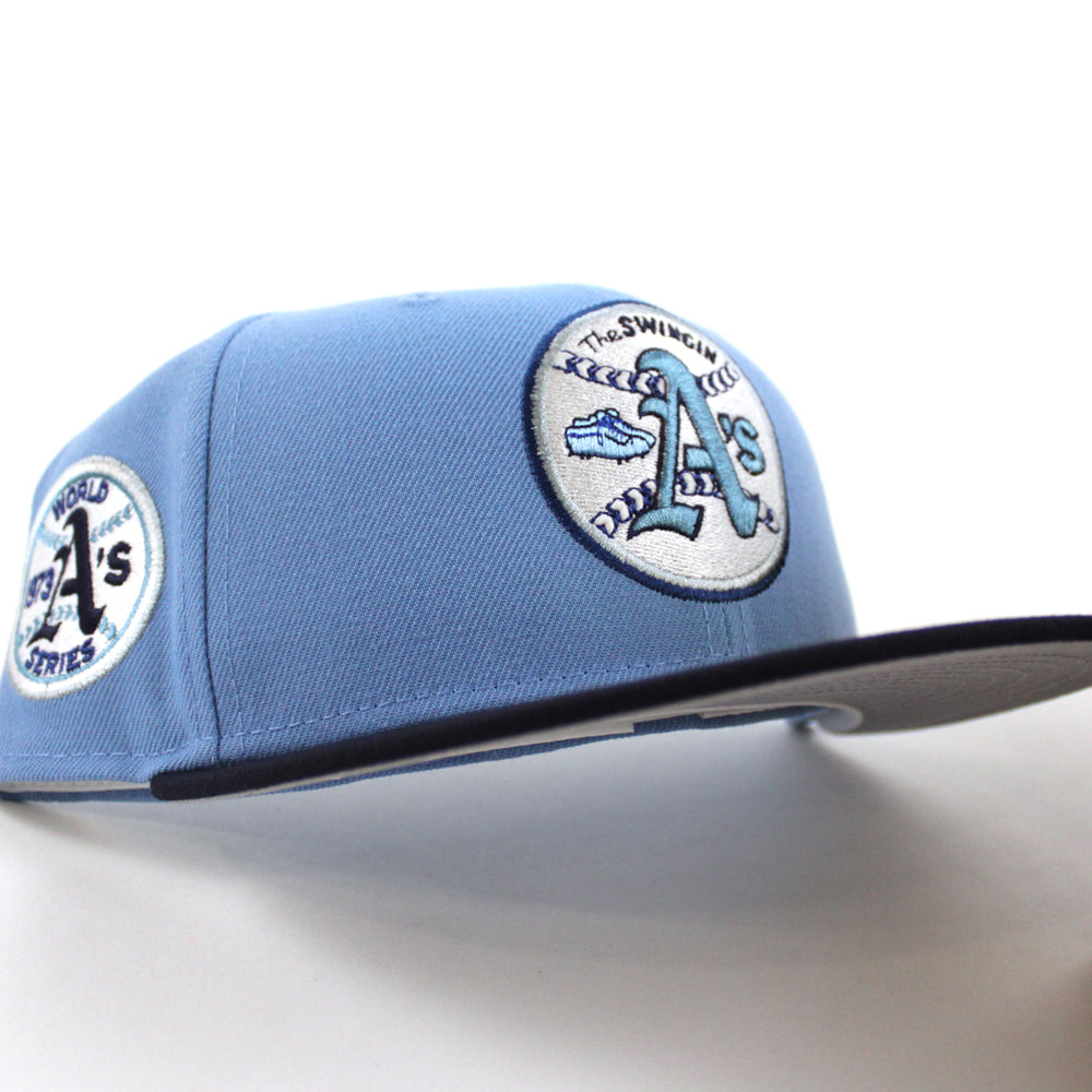 Oakland Baseball Hat Sky Blue New Era 59FIFTY Fitted Sky Blue / White | Metallic Gold / 7 7/8