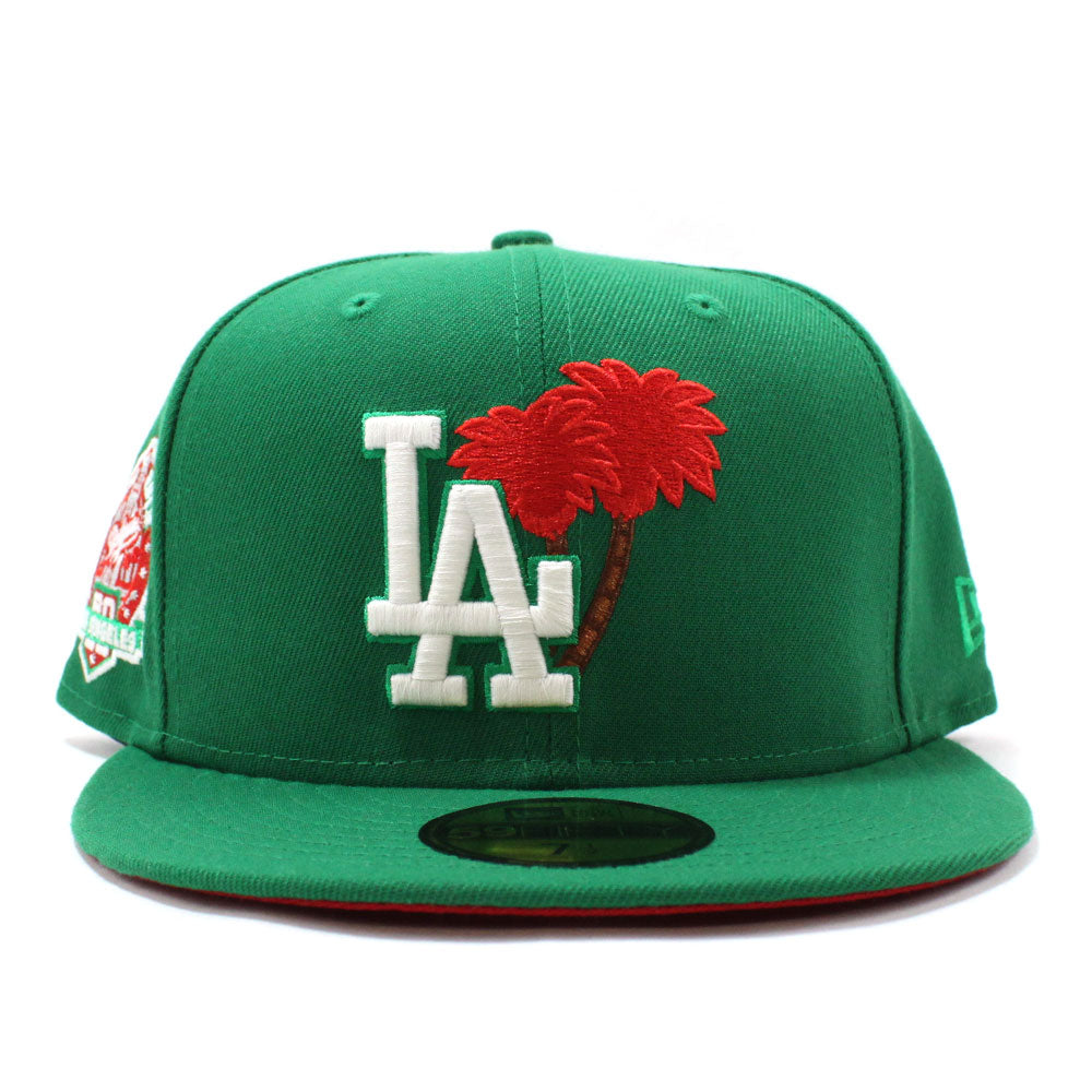 Los Angeles Dodgers Dark Green Treehouse 60th Anniversary Side Patch Yellow  UV 59FIFTY Fitted Hat