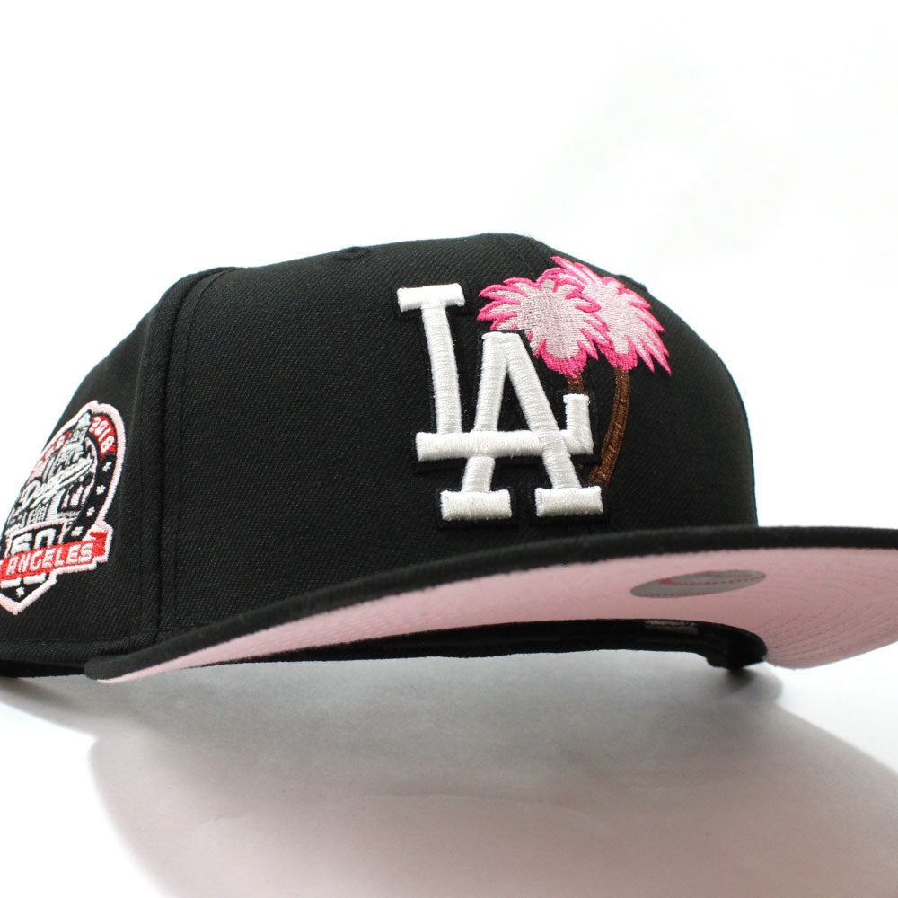 Black dodgers hat pink brim Clearance