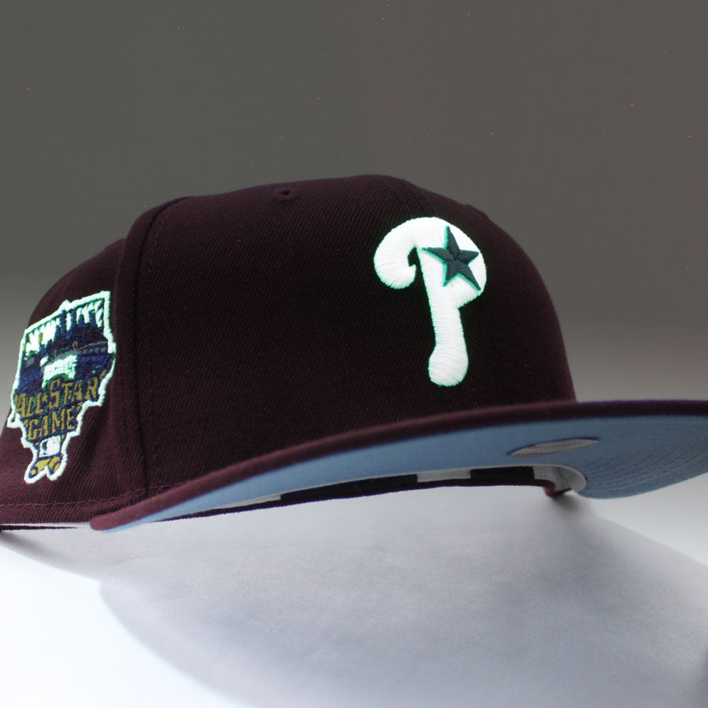 7 1/2 MiLB Reading Fightin Phillies Chrome Maroon Light Blue 59fifty