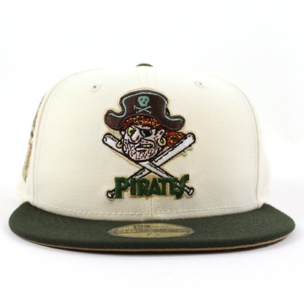 Pittsburgh Pirates 1959 All Star Game New Era 59FIFTY Fitted Hat (GITD Chrome White Dark Seaweed Khaki Under BRIM) 7 1/4