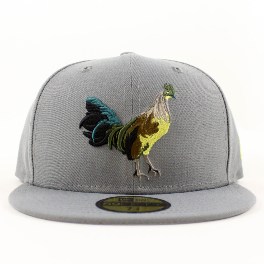 ROOSTER New Era 59Fifty Fitted Hat (Chrome White Maroon Green Under Br –  ECAPCITY