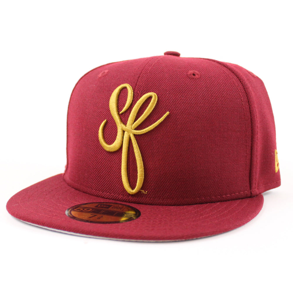 SF Script New Era 59Fifty Fitted Hat (Cardinal Gray Under Brim) – ECAPCITY