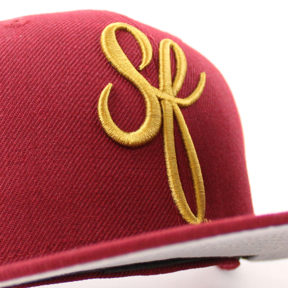 SF Script New Era 59Fifty Fitted Hat (Cardinal Gray Under Brim) – ECAPCITY