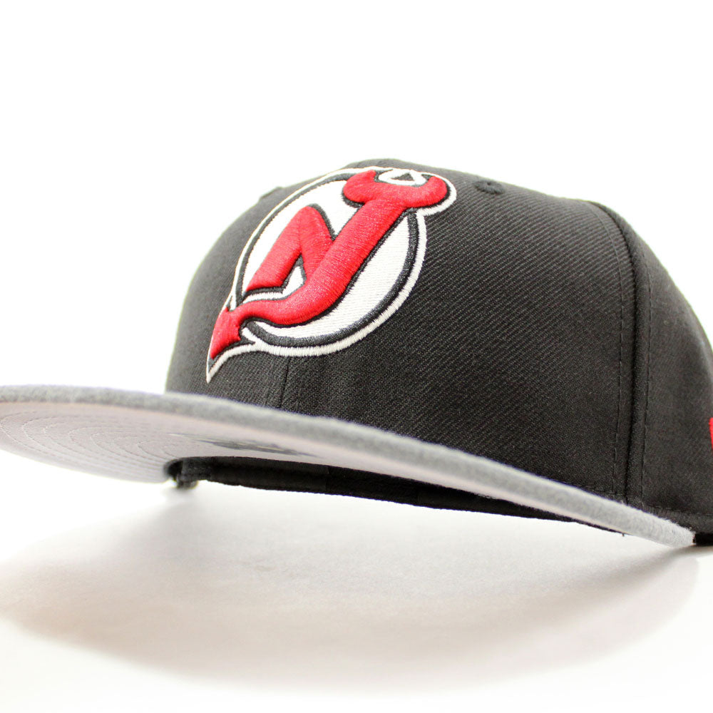 New Jersey Devils 2T XL-WORDMARK Grey-Black Fitted Hat