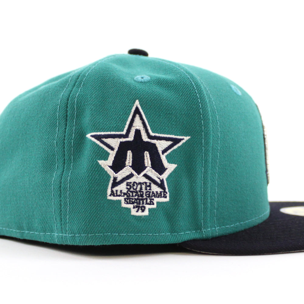 Seattle Mariners New Era Marineros Navy/Northwest Green Bill and Gray  Bottom With 2023 All-Star Game Patch On Side 59FIFTY Fitted Hat⁠