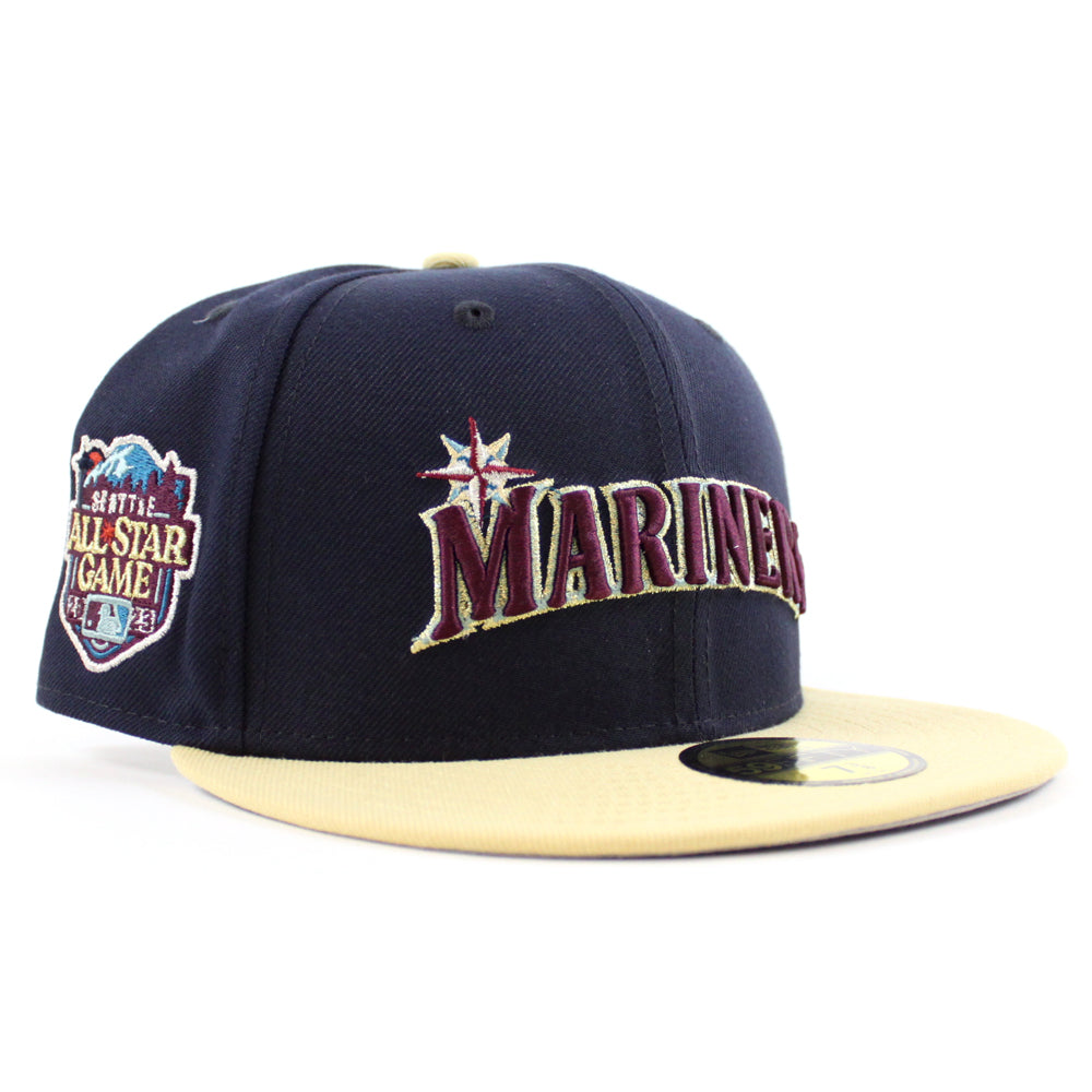 Seattle Mariners New Era Jersey Pack Chrome White And Aqua/Navy Bill And  Gray Bottom With 2023 All-Star Game Patch On Side 59FIFTY Fitted Hat