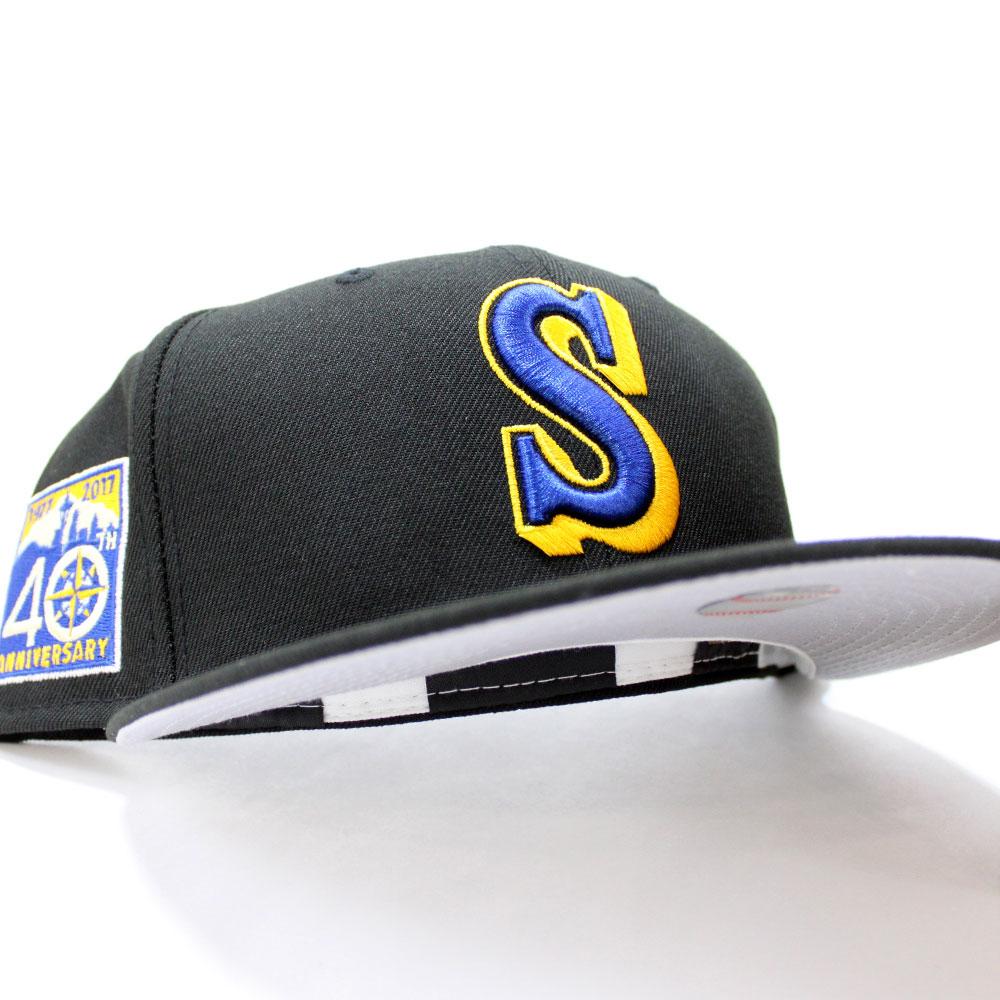 Seattle Mariners 40TH Anniversary New Era 59Fifty Fitted Hat (Black Bl –  ECAPCITY