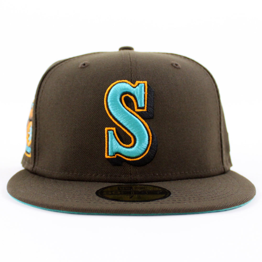 Seattle Mariners 40TH Anniversary New Era 59Fifty Fitted Hat (Walnut Teal  Under Brim)