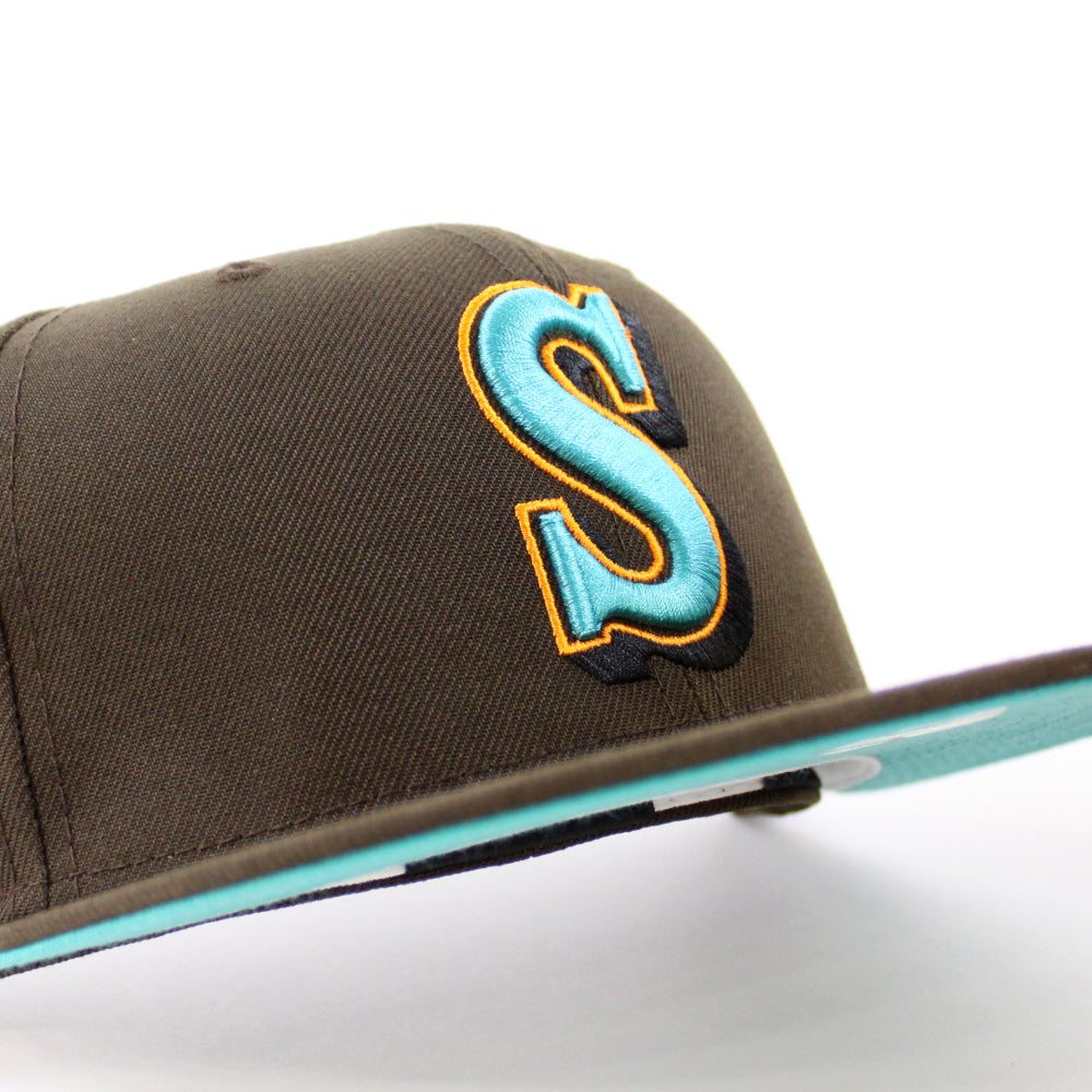 Seattle Mariners 40TH Anniversary New Era 59Fifty Fitted Hat (Walnut Teal  Under Brim)