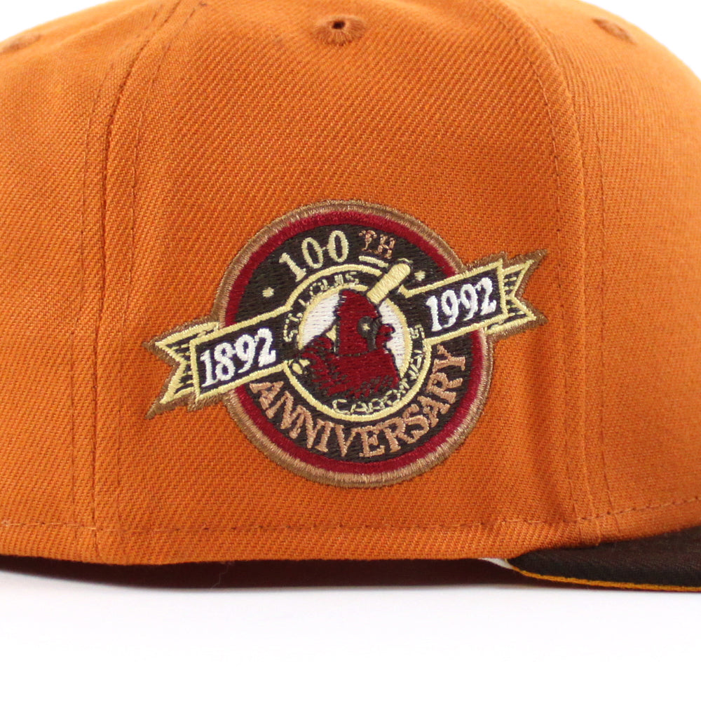 St. Louis Cardinals New Era Brown Custom Corduroy Brim Side Patch 59FIFTY Fitted Hat, 7 / Cream