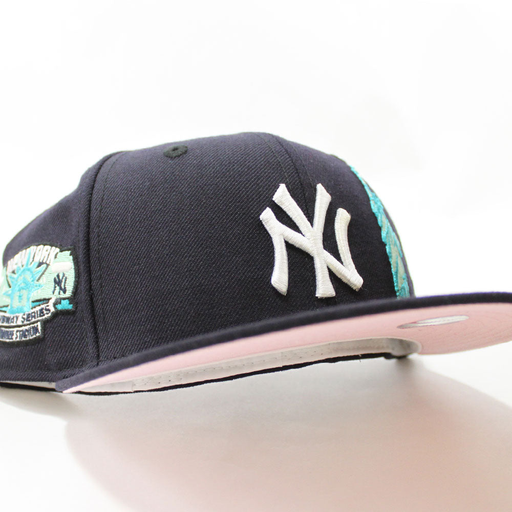 New York Yankees 1923-2008 Yankee Stadium New Era 59FIFTY Fitted Hat (Navy Blue Maroon Green Under BRIM) 7