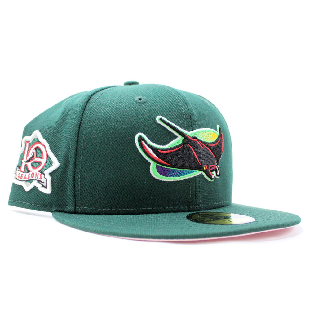 TAMPA BAY DEVIL RAYS 10TH SEASONS BLACK PINK BRIM NEW ERA FITTED HAT