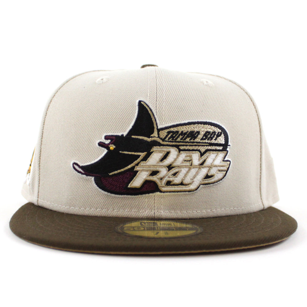 Tampa Bay Rays New Era Chrome 59FIFTY Fitted Hat - Stone/Black