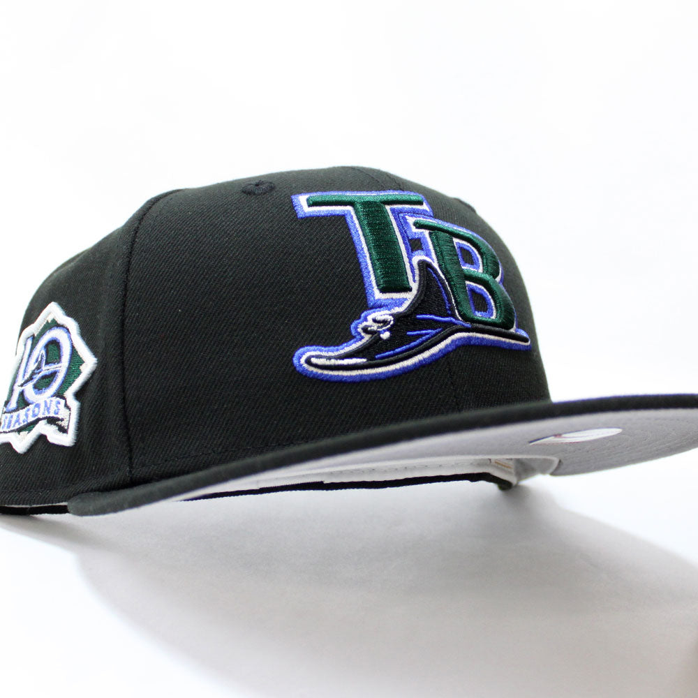 Tampa Bay Devil Rays 10th Season New Era 59Fifty Fitted Hat (Black Grey  Under Brim)