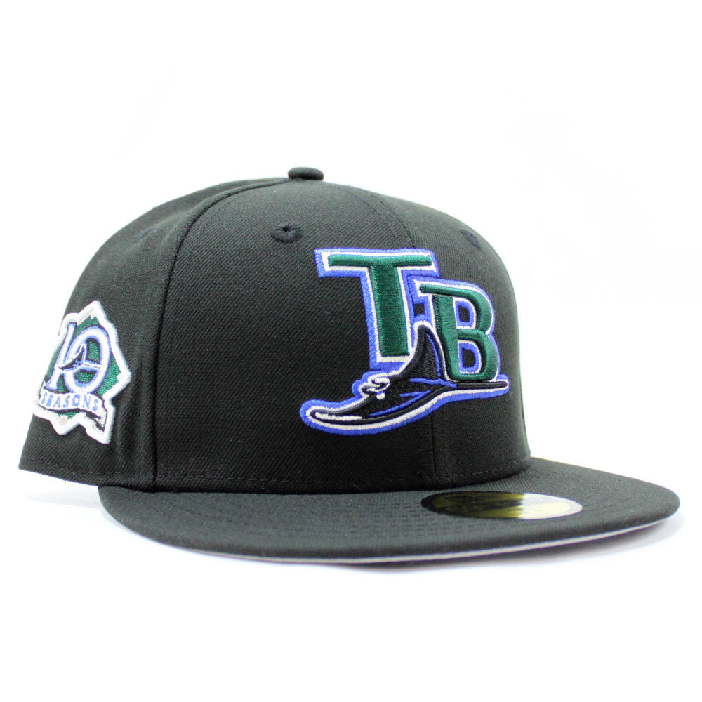Tampa Bay Devil Rays 10th Season New Era 59Fifty Fitted Hat (Black Gre ...
