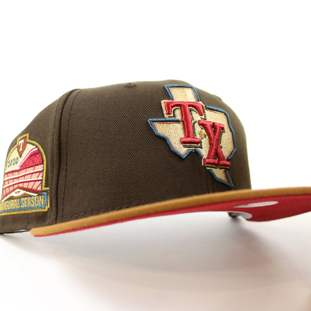 Texas Rangers 2020 INAUGURAL SEASON New Era 59Fifty Fitted Hat (BROWN ...