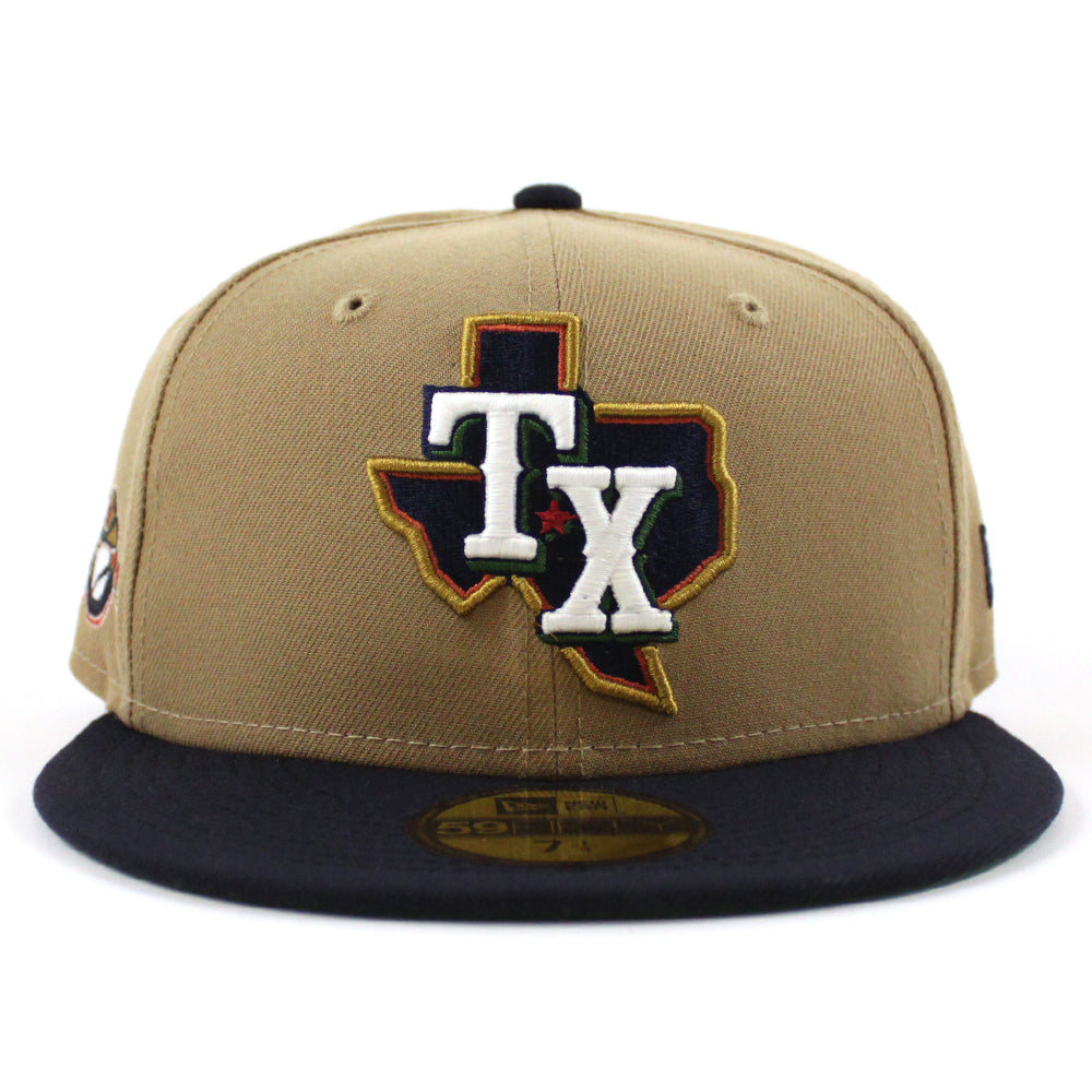 Texas Rangers INAUGURAL SEASON New Era 59Fifty Fitted Hat (GITD Khaki ...