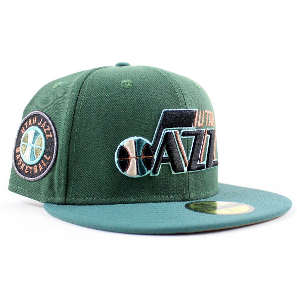 Utah Jazz New Era 59Fifty Fitted Hat (Teal Blue Under Brim)