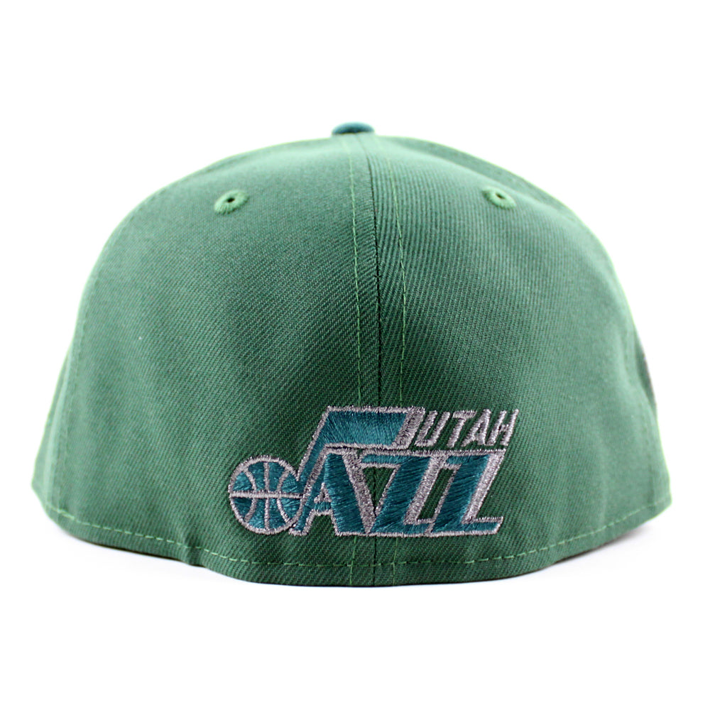 Utah Jazz NBA New Era 59Fifty Fitted Hat (Green Turquoise Khaki