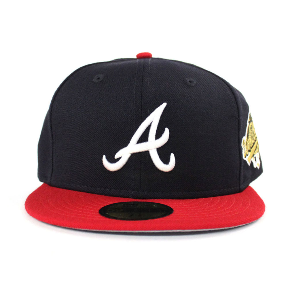 Atlanta Braves 1995 World Series New Era 59FIFTY Fitted Hats (Gray Under BRIM) 7 3/8