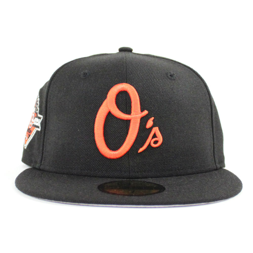 Baltimore Orioles 50TH Anniversary 1970 World Champ New Era 59Fifty Fitted Hat Black Orange Gray Under Brim Ai MLB Fitteds Ai Custom 59Fifty Caps ECAPCITY
