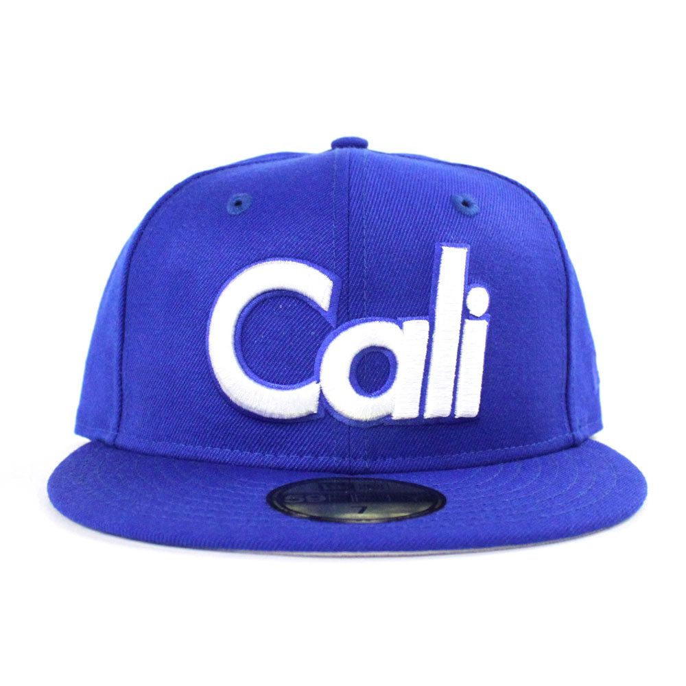 Cali New Era 59Fifty Fitted Hat LOS ANGELES DODGERS COLORS Gray Under Brim California Custom Fitteds Gray Under Brim 59Fifty Caps ECAPCITY