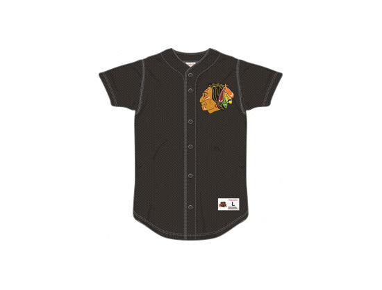 CHICAGO BLACKHAWKS NHL Mesh Button Jersey (Black) – ECAPCITY