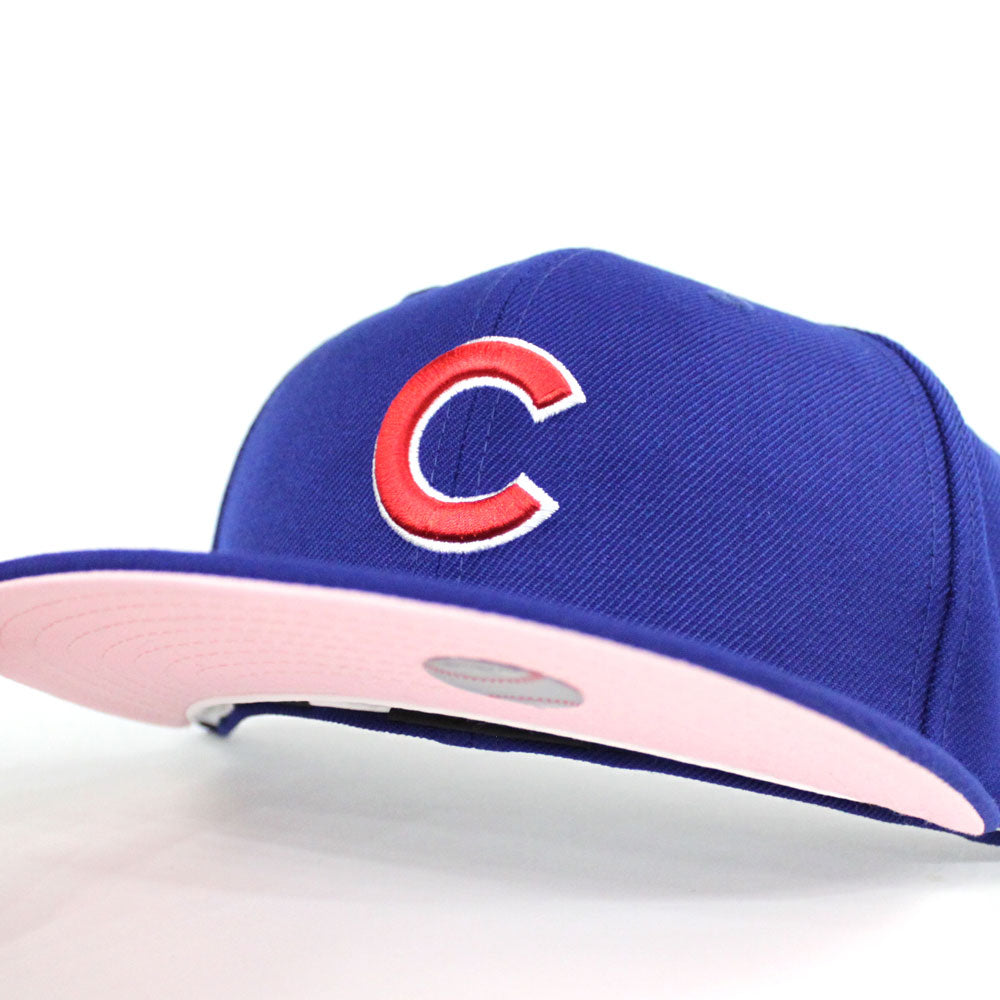 Chicago Cubs New Era 59Fifty Fitted Hat Team Color Pink Under Brim Pink Under Visor New Era 59Fifty Fitted Cap Pink Bottom Fitteds ECAPCITY