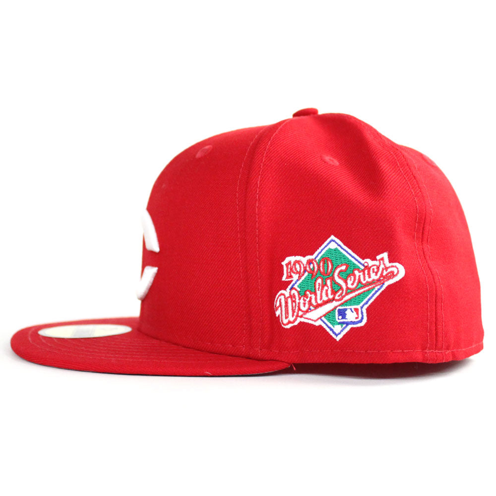 cincinnati reds fitted hat side patch