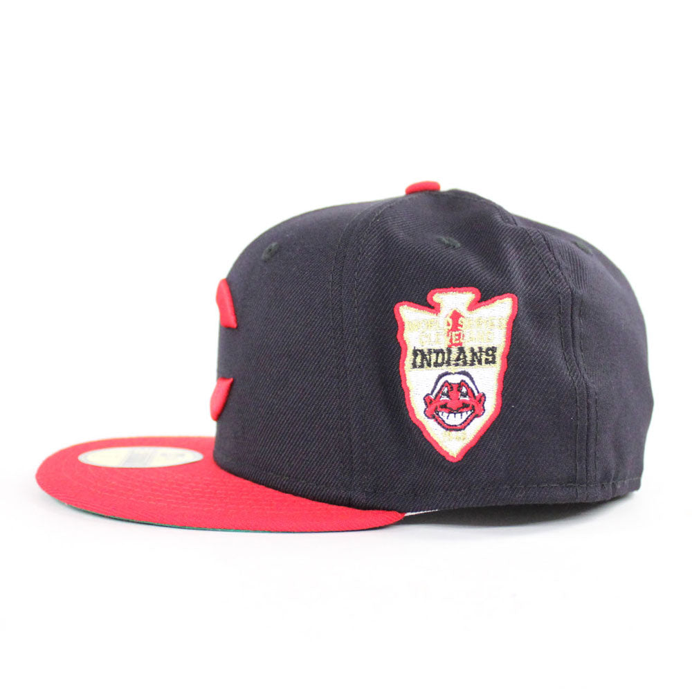 Cleveland Indians 1948-50 Chief Wahoo New Era 5950 Fitted Cap 7 3/4 Green  Under