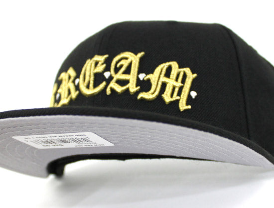CREAM New Era 59Fifty Fitted Hat (Black Gray Under brim