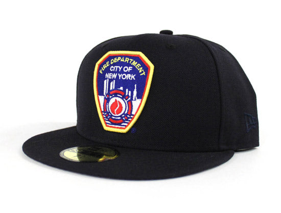 FDNY Shield New Era 59Fifty Fitted Hats (New York City Fire Department Gray  Under Brim)