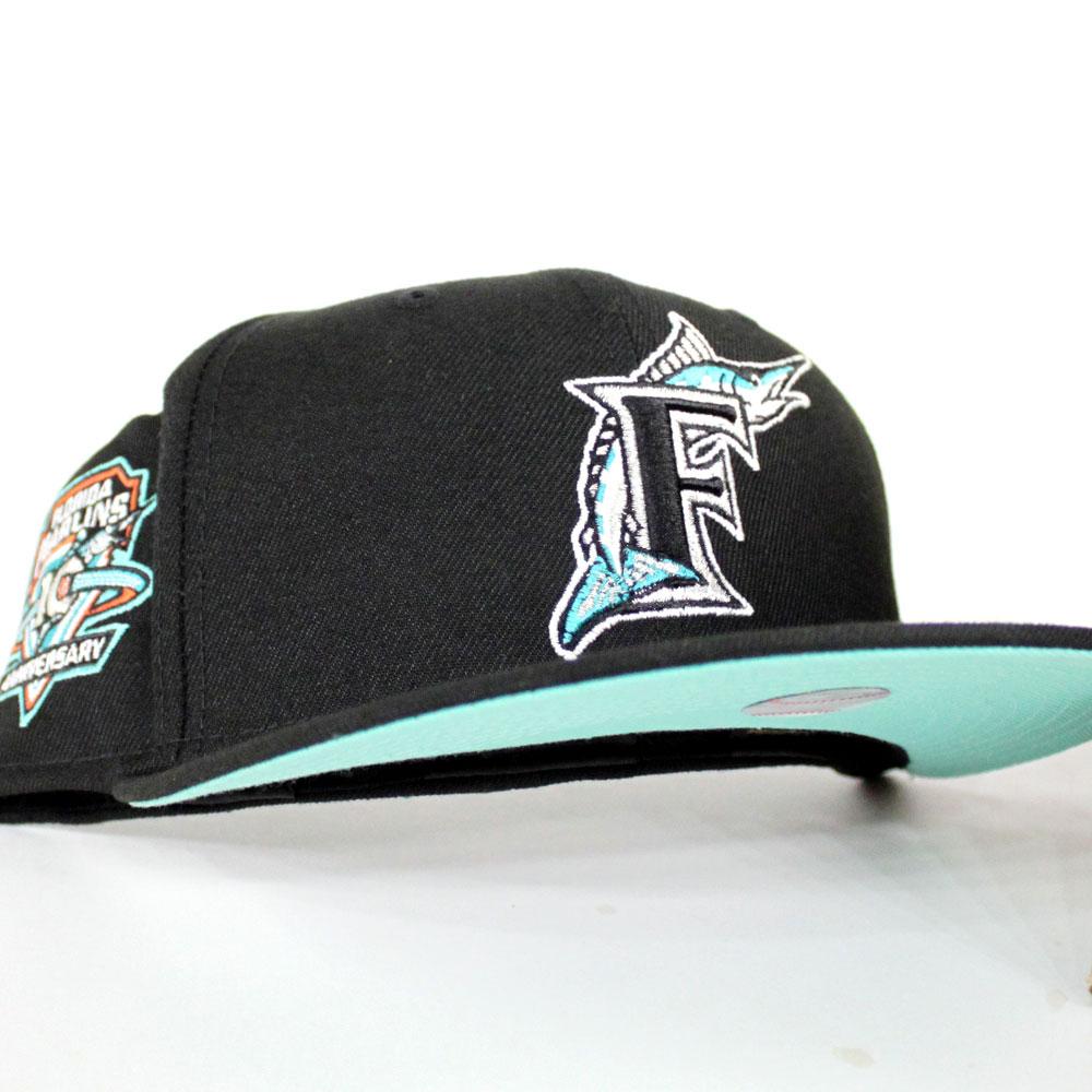 Florida Marlins 10 Year Anniversary New Era 59Fifty Fitted Hat (Black Mint  Under brim)