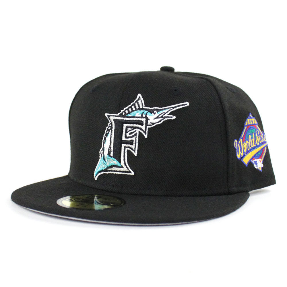 Florida Marlins 1997 World Series Patch New Era 59FIFTY Fitted Hat (Black Gray Under BRIM) 7 1/8