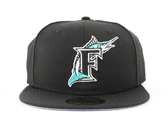 Florida Marlins 1999 Home New Era 59Fifty Fitted Hat (Black Gray