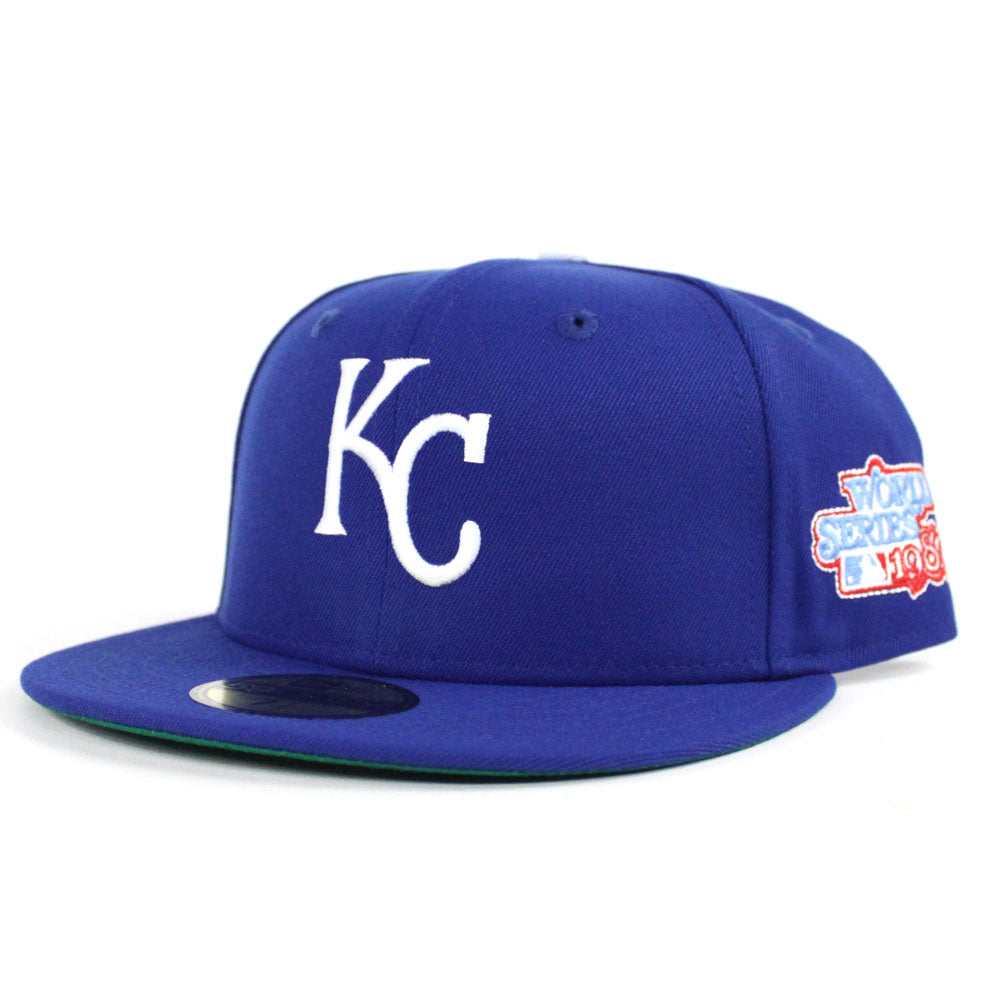 Kansas City Royals 1980 World Series New Era 59Fifty Fitted Hat Green Under Brim Ai Retro On Field Grey Bottm Fitteds Ai Custom 5950 Caps ECAPCITY