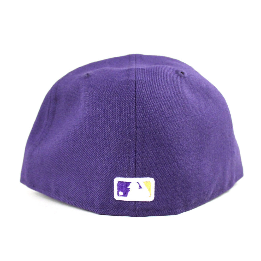 Los Angeles Dodgers New Era 59Fifty Fitted Hat Lakers Color Gray Under Brim LA Lakers Color way Fitteds Custom 59Fifty Caps ECAPCITY