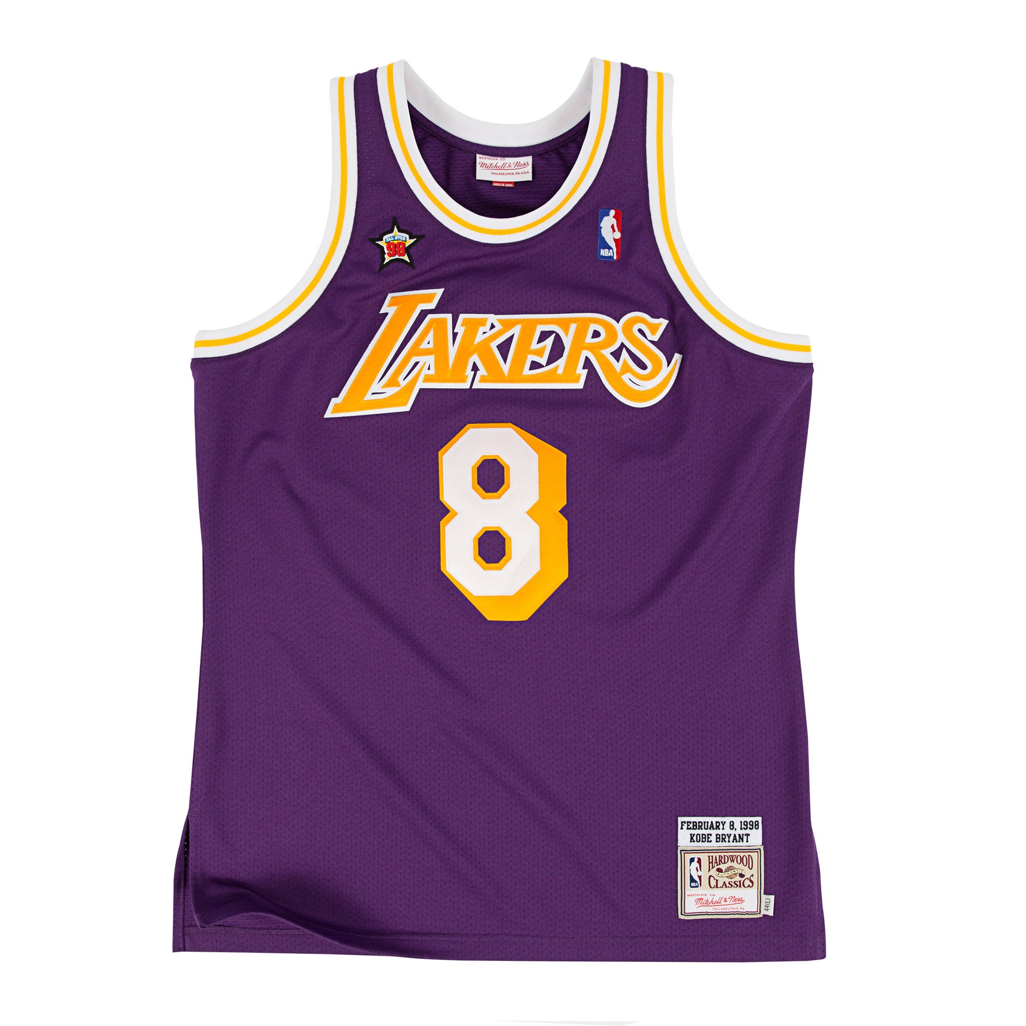 Los Angeles Lakers #8 Kobe Bryant Mitchell & Ness 1998-99