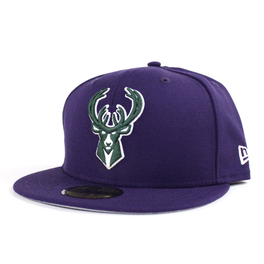 Men's Milwaukee Bucks New Era Purple/Hunter Green Jersey Hook Classic  59FIFTY Fitted Hat