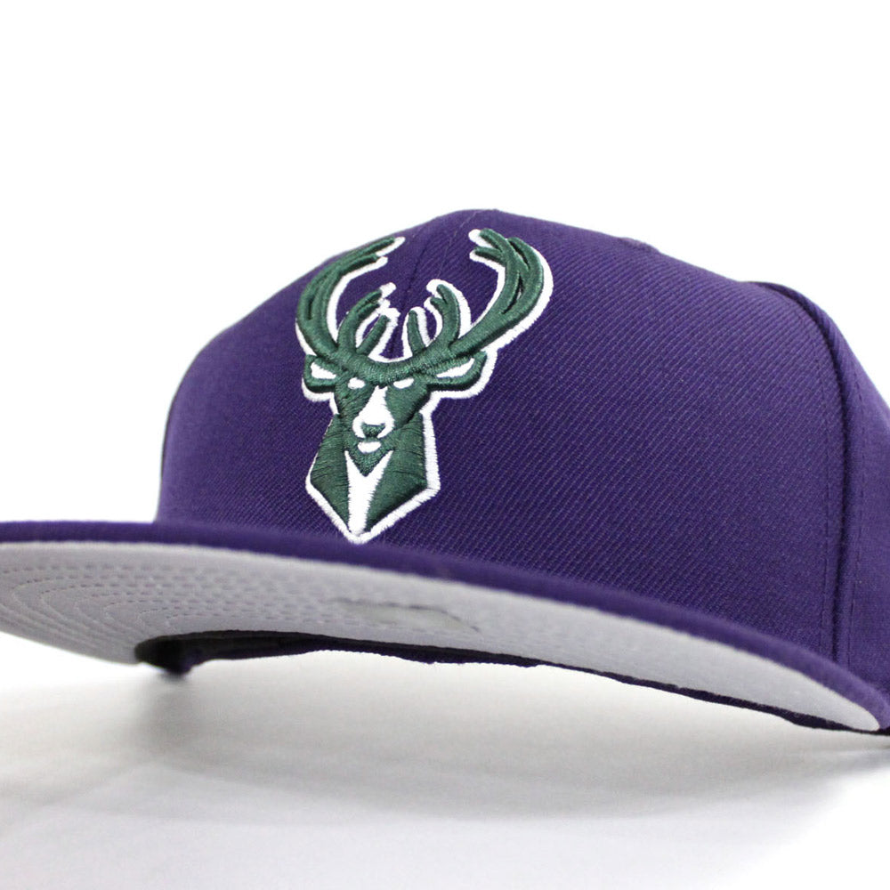 New Era Milwaukee Bucks Purple Snapback Hat NBA League Alt Team Side  Patches Cap