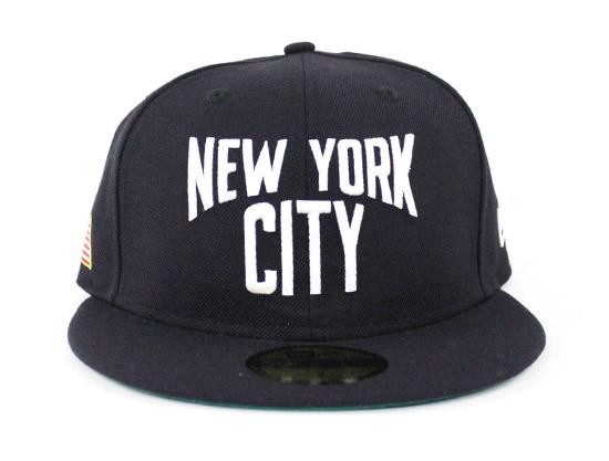 John Lennon New York City New Era 59Fifty Fitted Hat in Navy Green Under Brim ECAPCITY