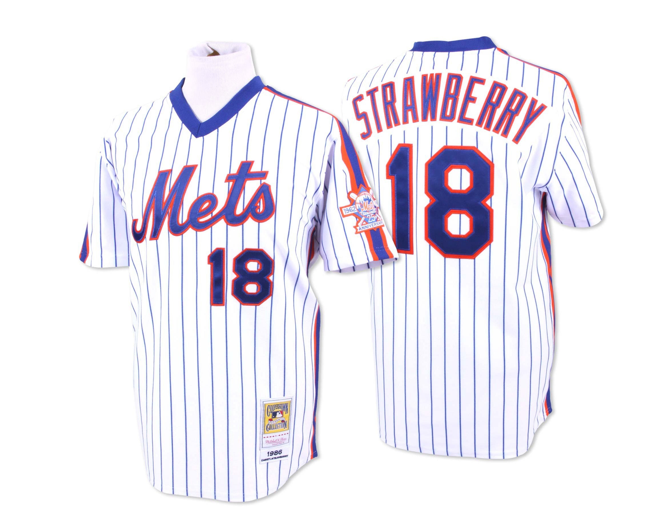 New York Mets #18 Darryl Strawberry 1986 Mitchell and Ness Authentic Jersey