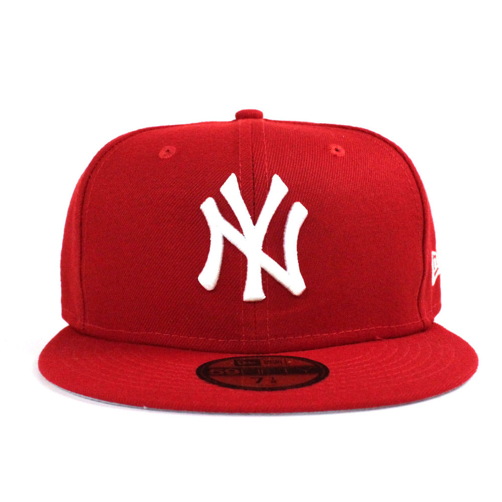 New York Yankees New Era 5950 Fitted Hats (RED) ‚Äì Custom Grey Bottom  Fitteds ‚Äì 59Fifty NY Caps – ECAPCITY