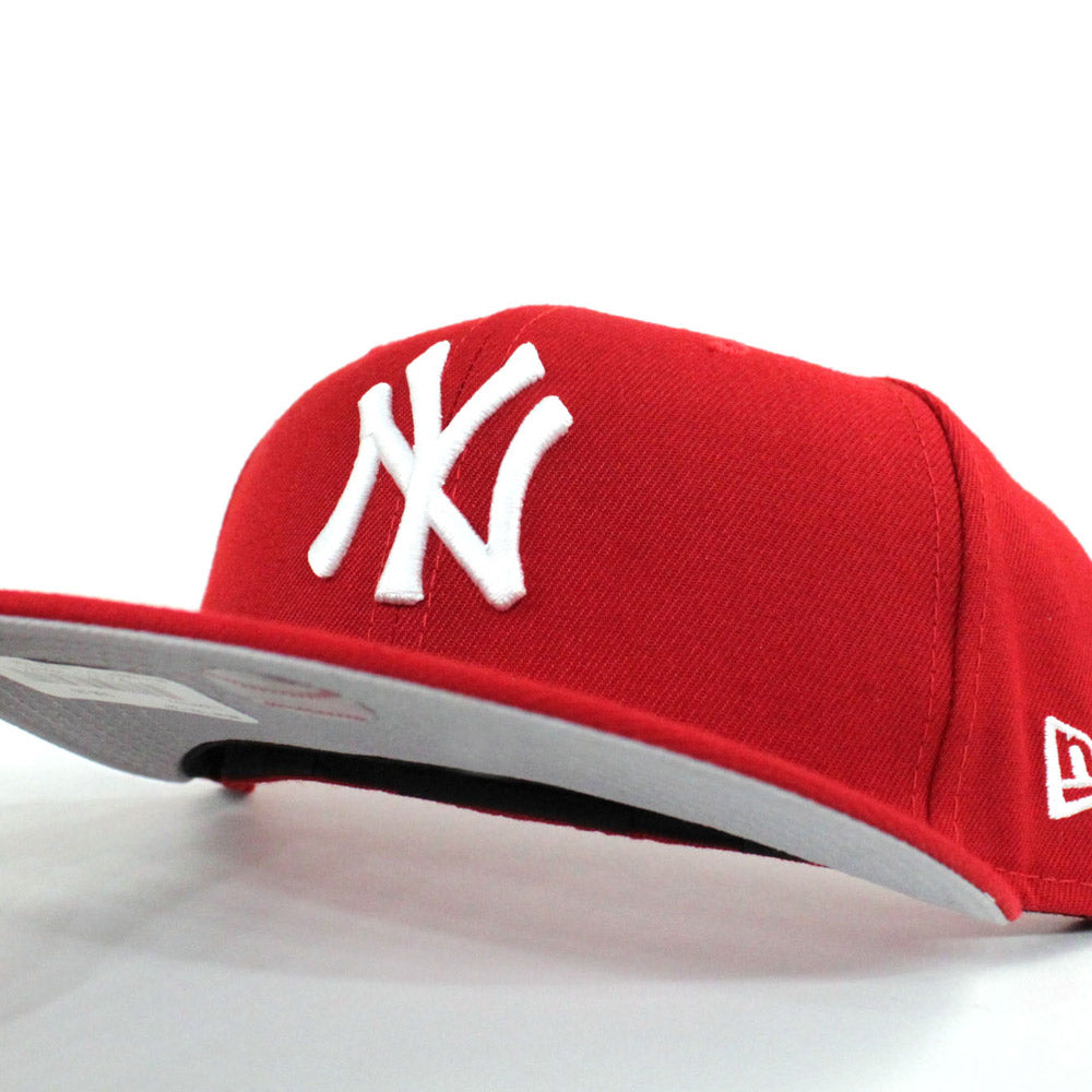 New York Yankees New Era 5950 Fitted Hats (Red) ‚Äì Custom Grey Bottom Fitteds ‚Äì 59FIFTY NY Caps 6 7/8