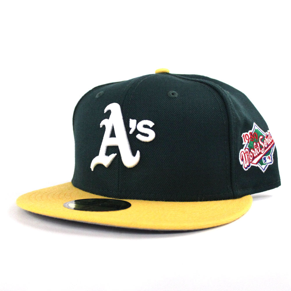 Oakland Athletics 1989 World Series New Era 59FIFTY Fitted Hat (Green Under BRIM) - The Bay Bridge Series 59FIFTY Fitteds - 1989 World Series Fitted