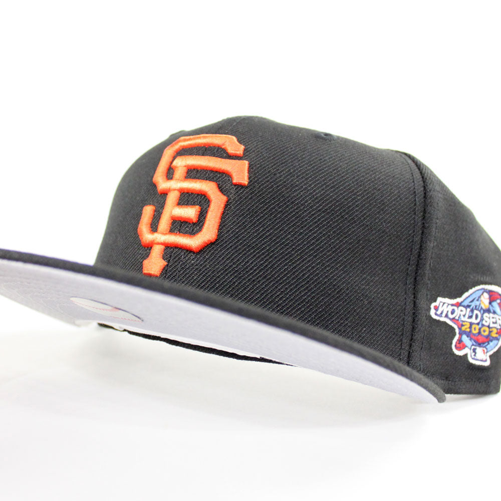 San Francisco Giants 2002 World Series New Era 59FIFTY Fitted Hat (Black Gray U Under BRIM) - SF Giants 2002 World Series New Era 59FIFTY Fitted Cap 