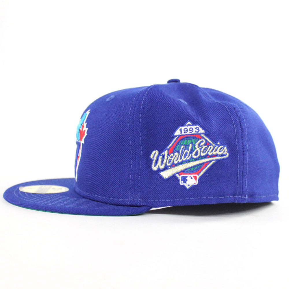 Toronto Blue Jays 1993 World Series 59FIFTY New Era Fitted Hats (Blue Green Under BRIM) - Bluejays 5950 Caps - Retro New Era Fitteds 7 7/8